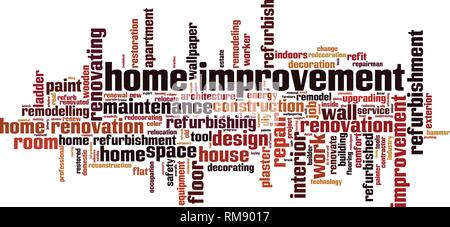 Home improvement word cloud concept. Vector illustration Stock Vector