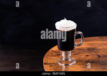 Warm Whiskey Irish Coffee Cocktail on a Table