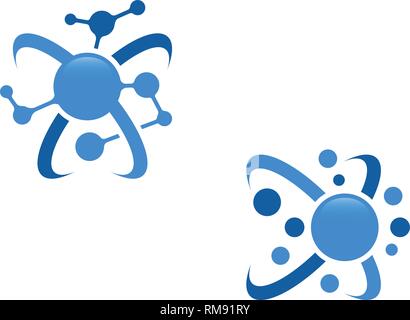 Creative abstract circle tech planet atom logo vector image Stock Vector