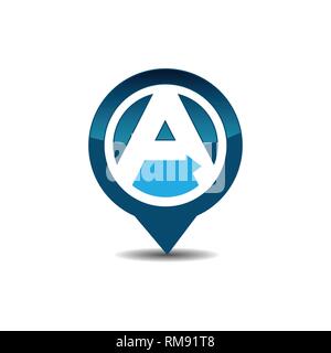Letter A GPS logo. GPS vector. GPS icon. Navigation vector logo Stock Vector