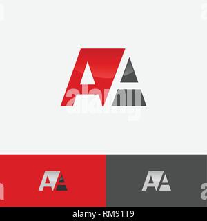 a and A letter logo design negative space vector illustration template Stock Vector