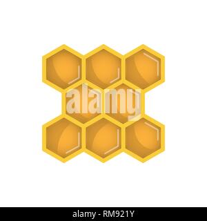 Honeycomb icon for web, mobile and infographics. Hand drawn honeycomb and bee icon. Honeycomb and bee vector icon Stock Vector