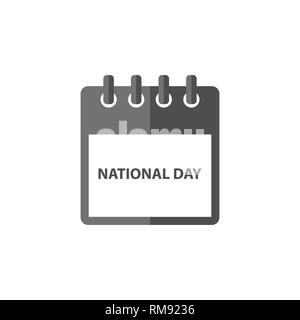 national day flat calendar icon vector Stock Vector