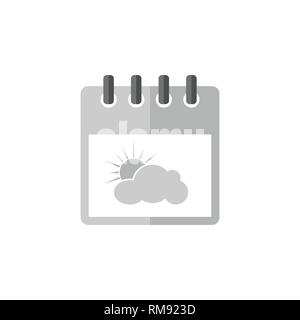 Cloudy day with sun icon. Overcast weather sign. Meteorology symbol. Calendar, cogwheel and download arrow signs. Colored flat web icons. Vector Stock Vector