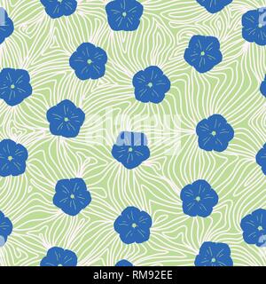 Abstract Hibiscus flower seamless repeat pattern. vector illustration Stock Vector