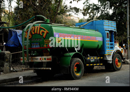 Water suppliers, water tanker, water truck, Bombay, Mumbai,  Maharashtra, India, Asia Stock Photo