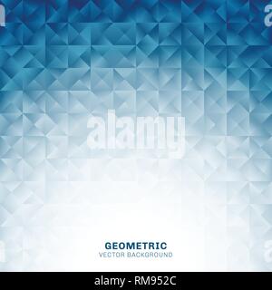 Abstract geometric triangles pattern blue background with place for text. Creative design template. Vector illustration Stock Vector