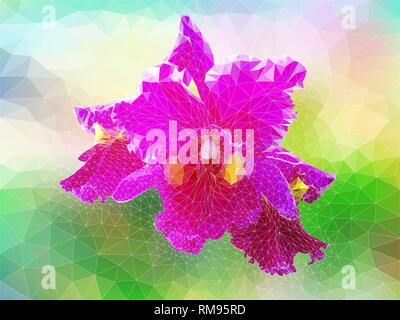 Polygon vector orchid Stock Vector