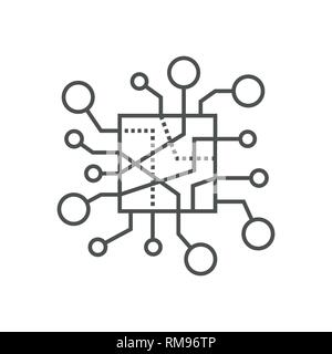 IOT Sign, Internet of Things icon. Editable Stroke. EPS 10 Stock Vector