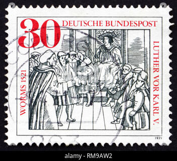 GERMANY - CIRCA 1971: A stamp printed in Germany (GDR), shows the Stock ...