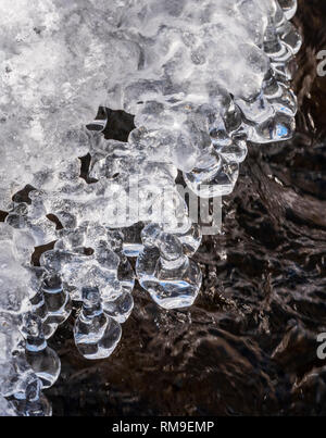 Close up of ice on the South Arkansas RIver near the small mountain town of Salida, Colorado, USA
