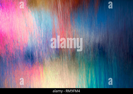 Water flow on glass with colored light show from behind Stock Photo