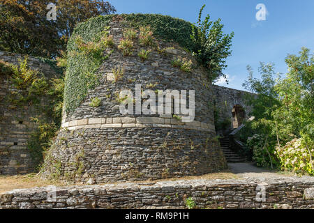 France, Morbihan, Rochefort en Terre, labelled Les Plus Beaux Villages de France (The Most Beautiful Villages of France), castle fortifications, Chemi Stock Photo