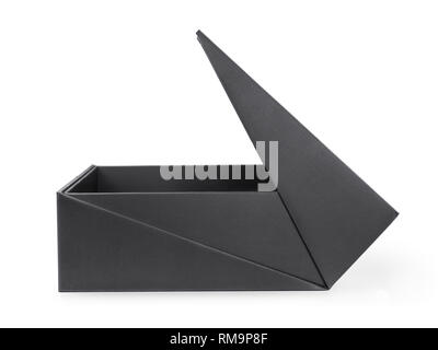 Open large black box side view. Isolated on white, clipping path included Stock Photo