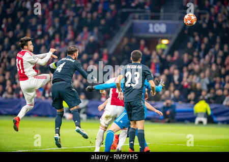 Amsterdam, Holanda. 13th Feb, 2019. 0) ng the match between Ajax anx and Real Madrid held at Johan Cruyff Stadium in Amsterdam. The match is valid for the octaves of the Champions League 2018/2019. Credit: Richard Callis/FotoArena/Alamy Live News Stock Photo