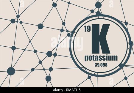Potassium chemical element. Stock Vector