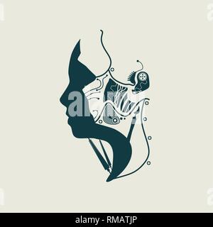 Abstract humanoid robot Stock Vector