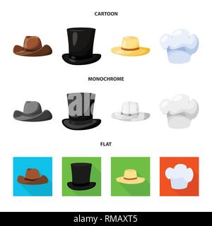 Vector design of clothing and cap logo. Set of clothing and beret stock vector illustration. Stock Vector