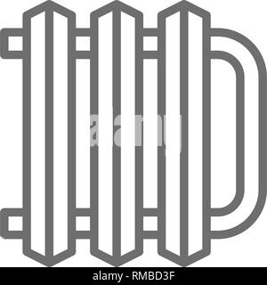 Central heating battery, radiator line icon. Stock Vector