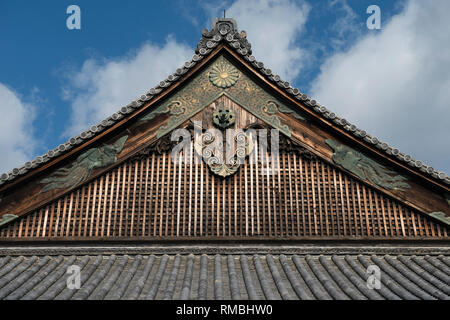 Roof detail, Honmaru Palace, Nijo-ji Castle, Kyoto, Japan Stock Photo