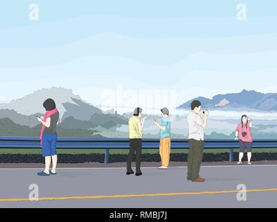 social network travel group Stock Vector