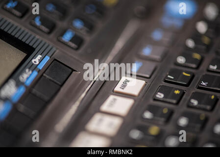 Keys of one of the first computing devices with handheld technology Stock Photo