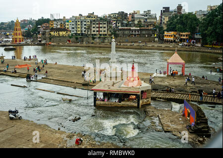 Godavari river ghat at nashik, Maharashtra, India, Asia Stock Photo