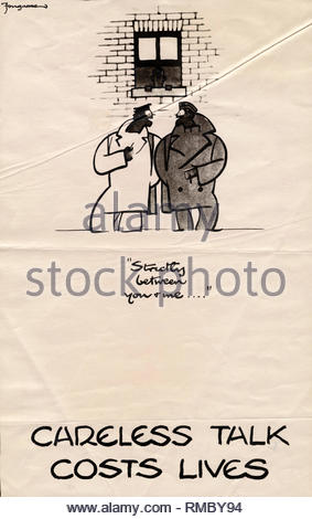 British, WW2 Careless talk poster, (Beware) `Ware spies!, You didn't ...