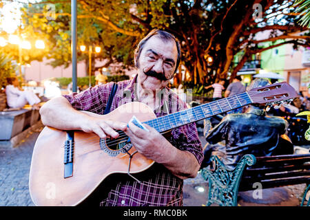 Guitarist In The Plaza De San Diego Cartagena Colombia South America Stock Photo