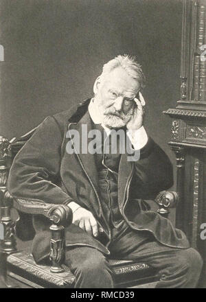 Portrait of the Author Victor Hugo (1802-1885). Albumin Photo Stock Photo