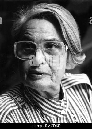 Elisabeth Noelle-Neumann, German pollster and founder of the first German opinion research institute, the Allensbach Institute, Bonn (1989). Stock Photo