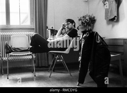 Rainer Werner Fassbinder (1945-1982), a German director, actor and screenwriter. The photo was taken during shooting of the film 'Despair' (director: Rainer Werner Fassbinder, Germany 1978). Stock Photo