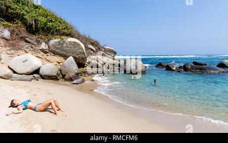 Beaches in Tayrona National Park Colombia South America Stock Photo