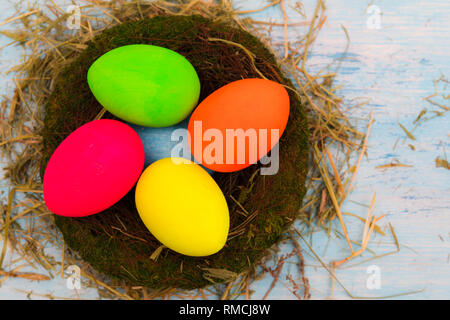 Multi-colored Easter eggs. Stock Photo