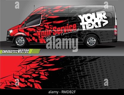 car wrap design. simple lines with abstract background vector concept for vehicle vinyl wrap and automotive decal livery Stock Vector