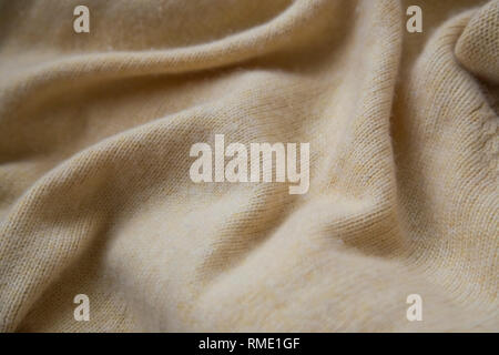 Soft cashmere texture, cosy warm cashmere sweater or blanket texture closeup Stock Photo