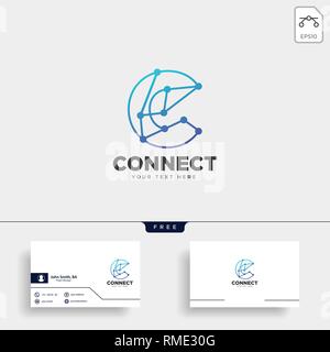 minimal C initial connecting logo template vector illustration icon element isolated - vector Stock Vector