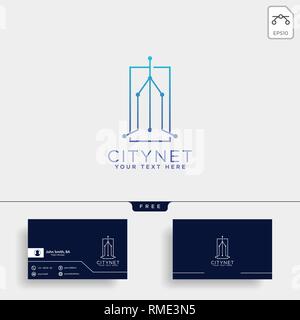 city or town network connection logo template vector illustration icon element isolated - vector Stock Vector