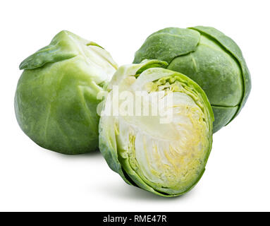 Brussels sprouts isolated on white background. Clipping path Stock Photo