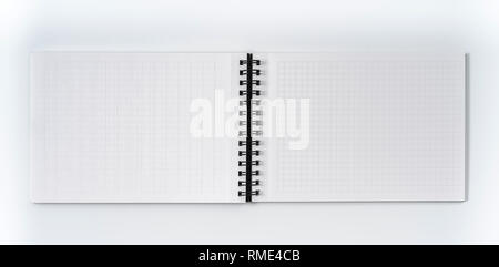 Business concept - Top view collection of black notebook on white background desk for mockup Stock Photo