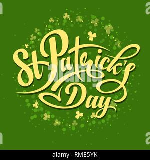 St. Patricks day calligraphic text Stock Vector