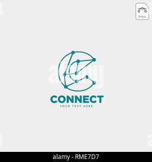 minimal C initial connecting logo template vector illustration icon element isolated - vector Stock Vector