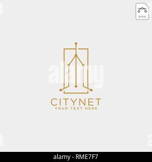 city or town network connection logo template vector illustration icon element isolated - vector Stock Vector