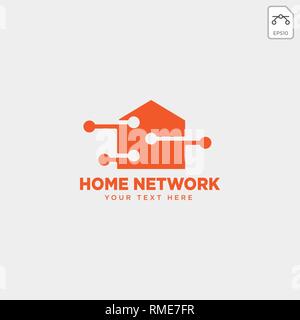 home network connection logo template vector illustration icon element isolated - vector Stock Vector