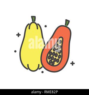 Papaya icon on white background for graphic and web design, Modern simple vector sign. Internet concept. Trendy symbol for website design web button or mobile app. Stock Vector