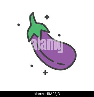 Eggplant line icon on white background for graphic and web design, Modern simple vector sign. Internet concept. Trendy symbol for website design web button or mobile app. Stock Vector