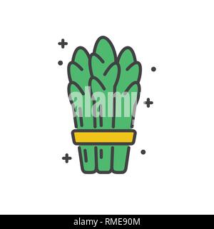 Asparagus line icon on white background for graphic and web design, Modern simple vector sign. Internet concept. Trendy symbol for website design web button or mobile app. Stock Vector