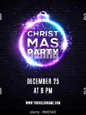 Holiday Party. Text Effect Design In 3d Look With Eye Catching Colors 