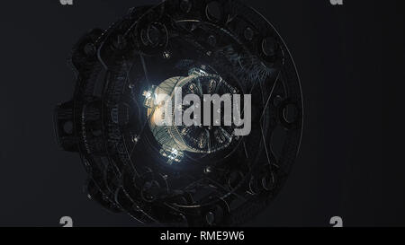 Abstract circular background loop of steel and light for motion graphic ...