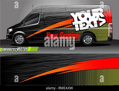 car wrap design. simple lines with abstract background vector concept for vehicle vinyl wrap and automotive decal livery Stock Vector